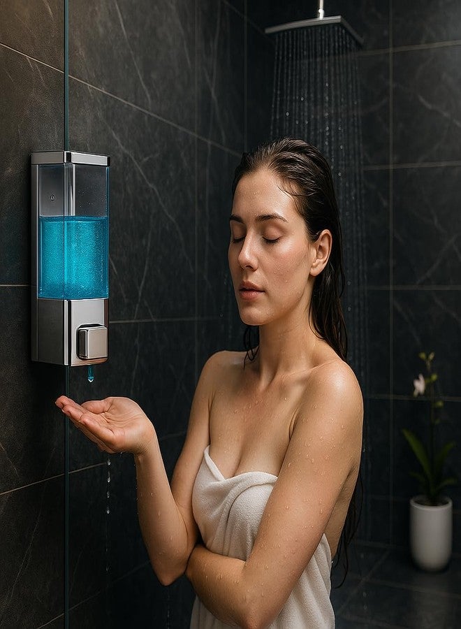 Prem Tiles Cube ABS Wall Mounted Soap Dispenser for Shampoo, Sanitizer, Lotion, Dish Wash Gel - Refillable Liquid Pump for Bathroom, Kitchen (Pack of 1) - Image 2